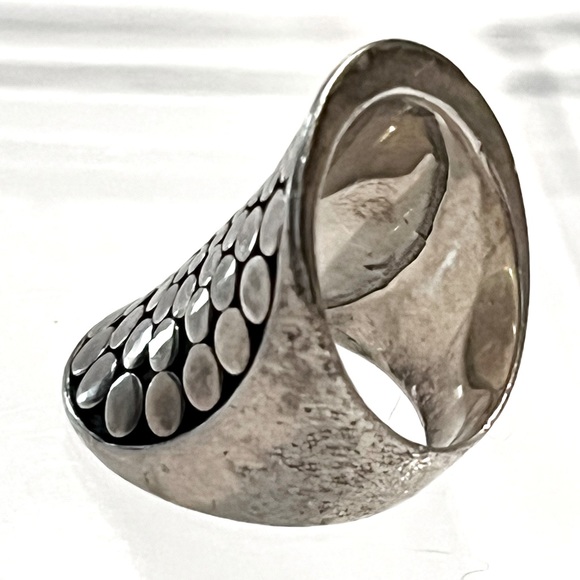 🗝 Sculpted Modern Dot Pattern 925 Sterling Silver ring - Picture 3 of 7